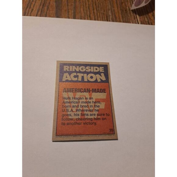1987 Topps WWF Hulk Hogan #35 American Made Wrestling Trading Card Vintage - Picture 2 of 2
